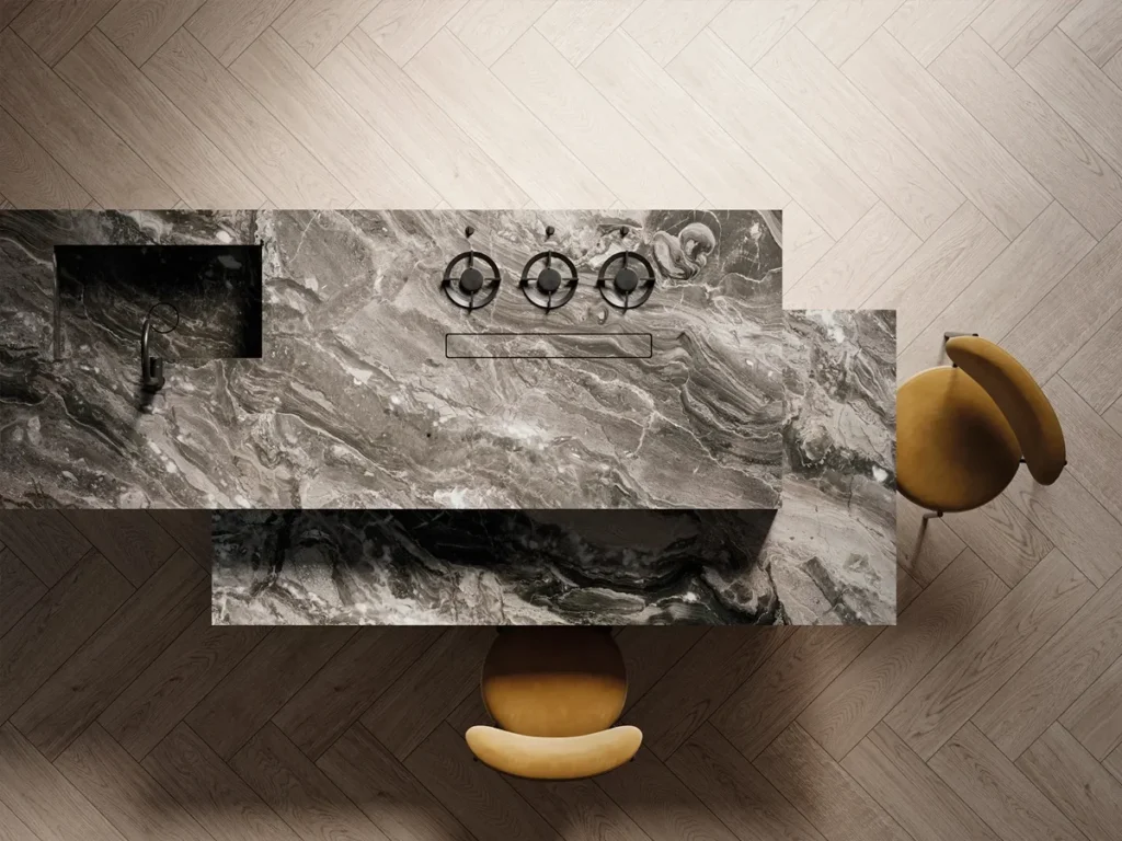 Baño de lujo con mármol Carrara y acabados premium